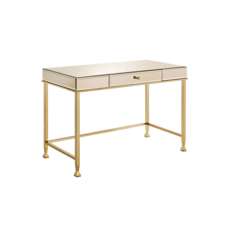 42" Champagne Mirrored Writing Desk