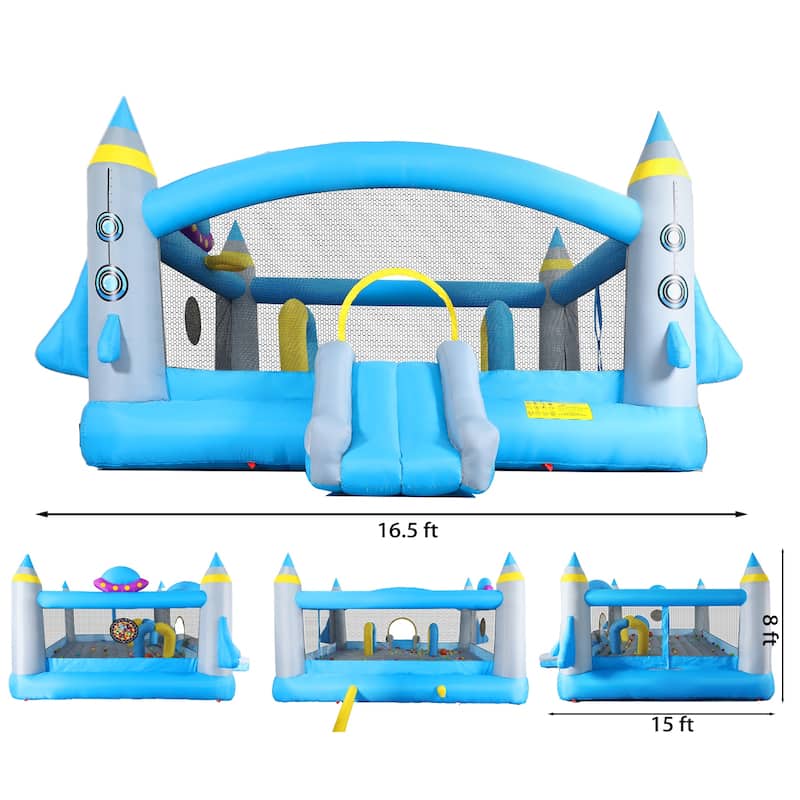 Large Inflatable Water Park & Bounce House – Heavy-Duty Sewn Material with Blower for Continuous Air Supply