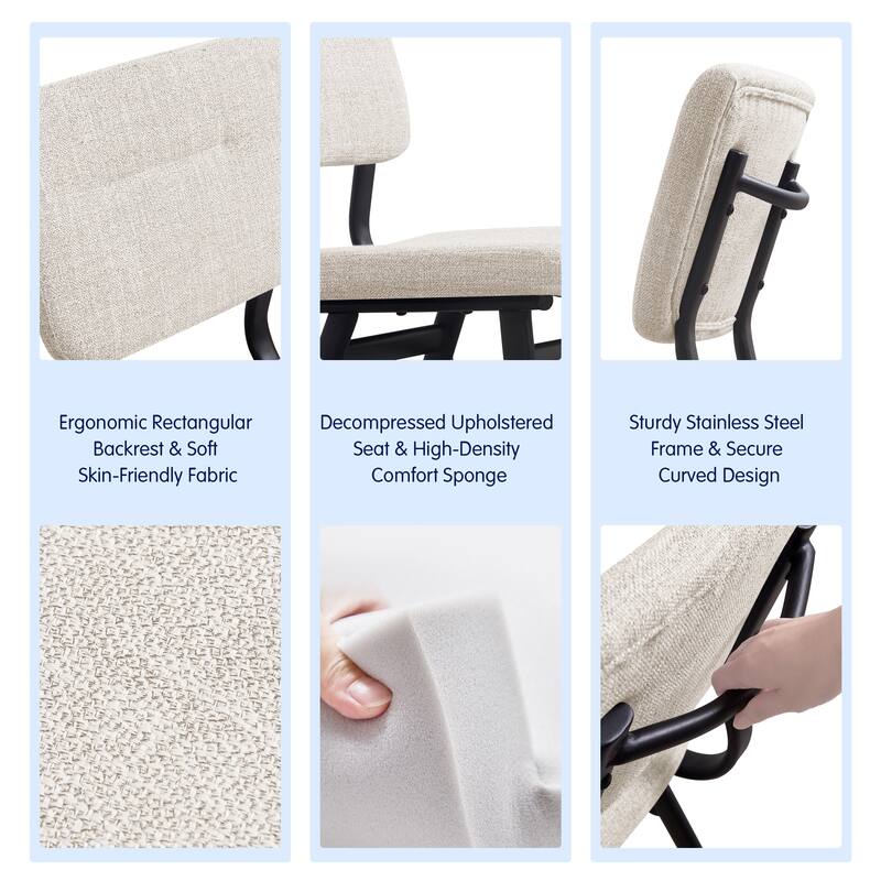 Subrtex(Set of 2) Parsons Upholstered Stainless Steel Frame Dining Chair