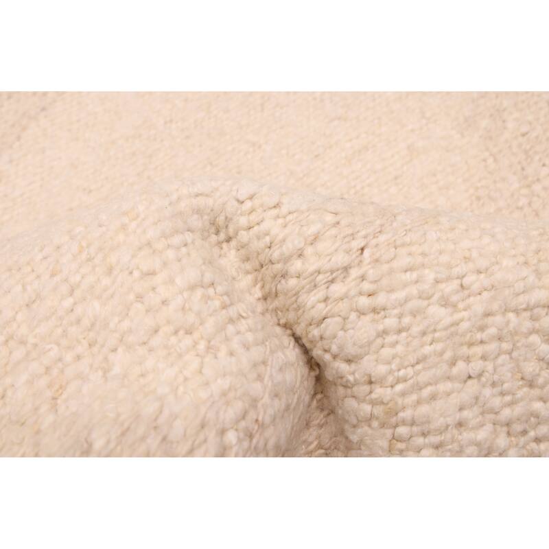 ECARPETGALLERY Hand Woven Looma Cream Wool Rug - 8'10 x 11'8