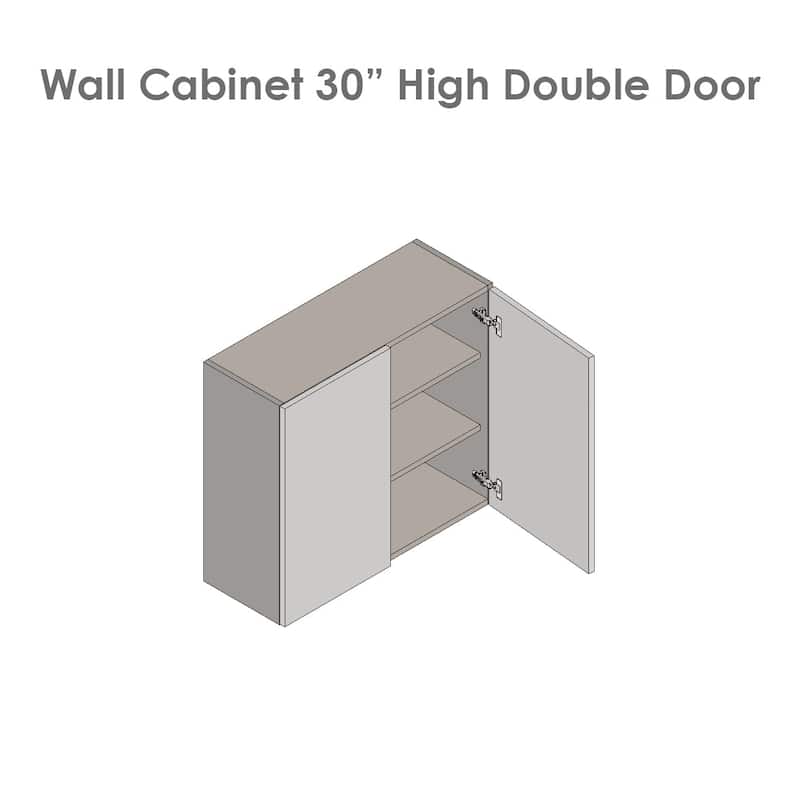 33" x 30" Wall Cabinet-Double Door-Grey - 33 x 30 x 12
