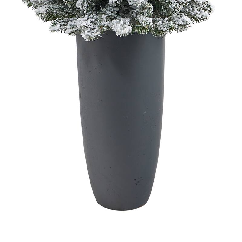 56" Artificial Christmas Tree with 100 Lights in Gray Planter