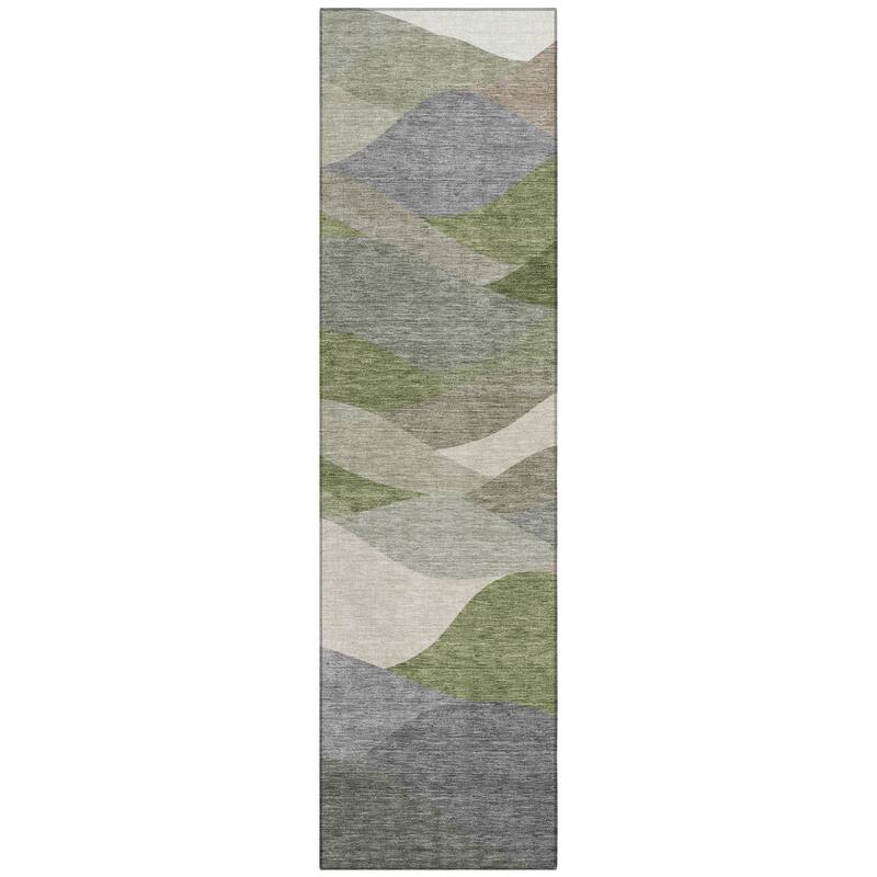 Machine Washable Indoor/ Outdoor Modern Horizon Chantille Rug