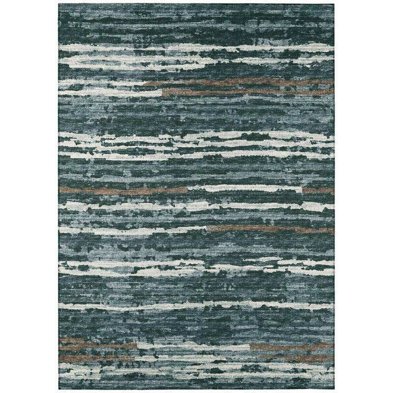 Indoor/ Outdoor Bravado Abstract Striped Baja Washable Area Rug