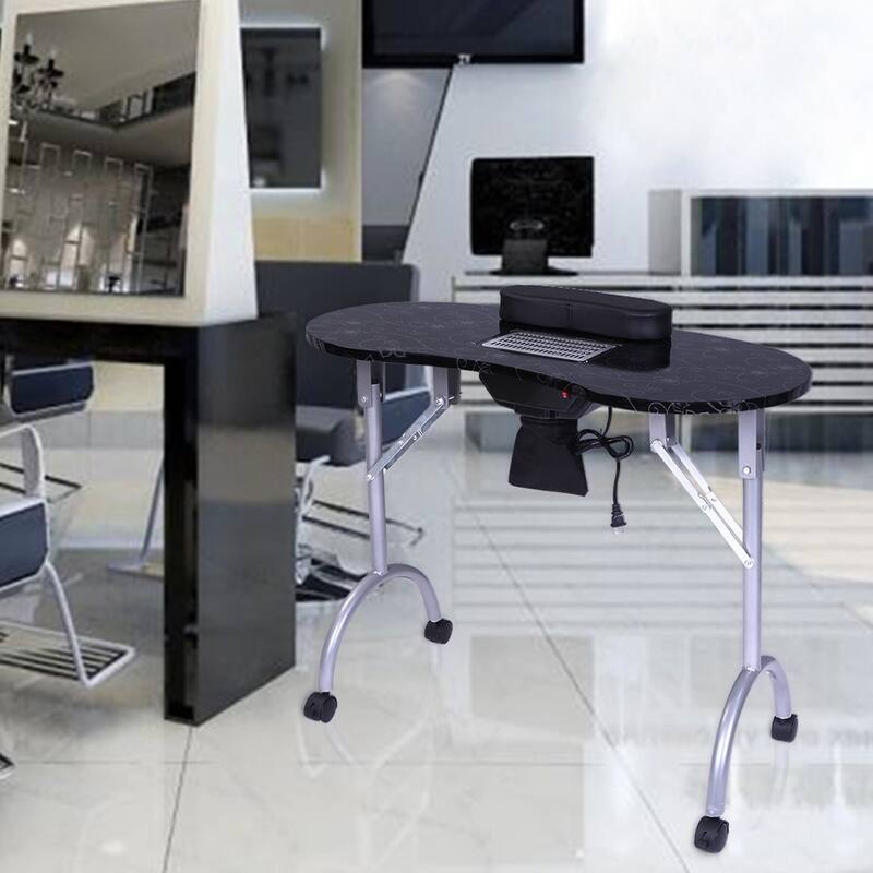 Portable MDF Manicure Table Spa Beauty Salon Equipment Desk with Dust Collector and Cushion