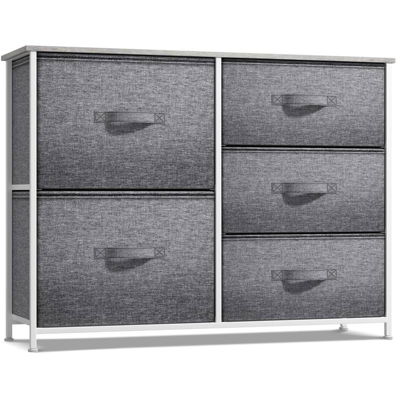 Dresser w/ 5 Drawers - Furniture Storage Tower Unit for Home, Bedroom