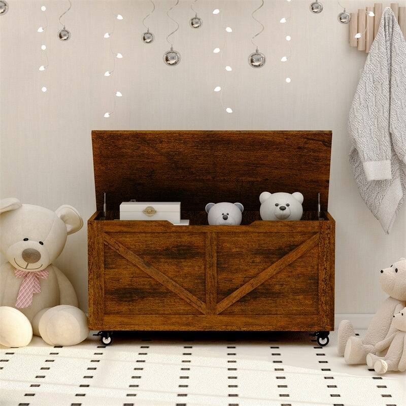 Modern Movable Storage Trunk with Safety Hinge