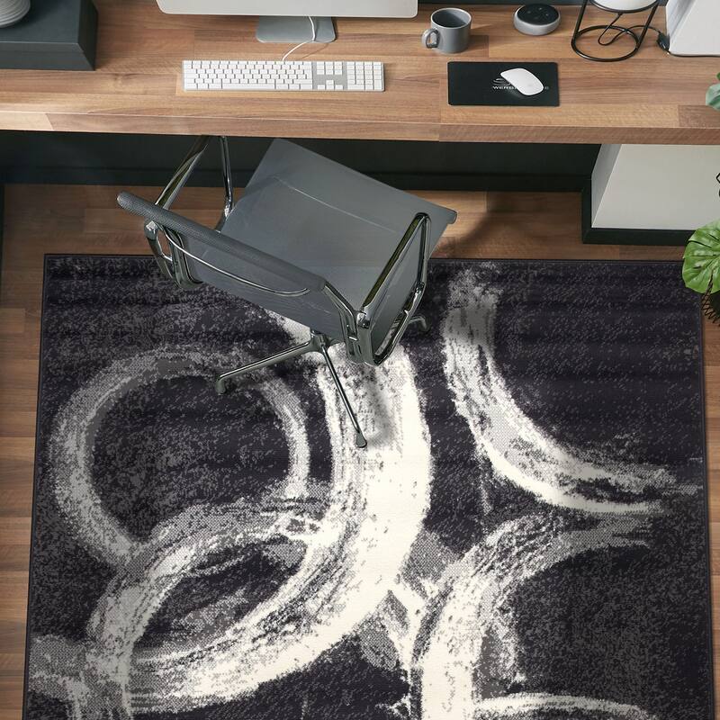 World Rug Gallery Contemporary Abstract Circles Area Rug