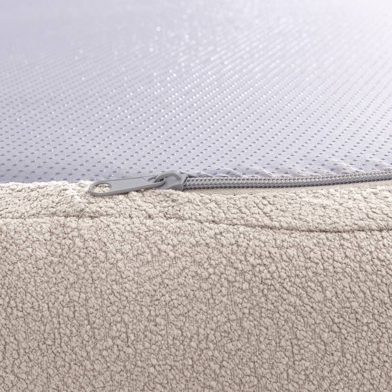 104" Modern Lamb's Wool Fabric Curved Modular Sectional Sofa