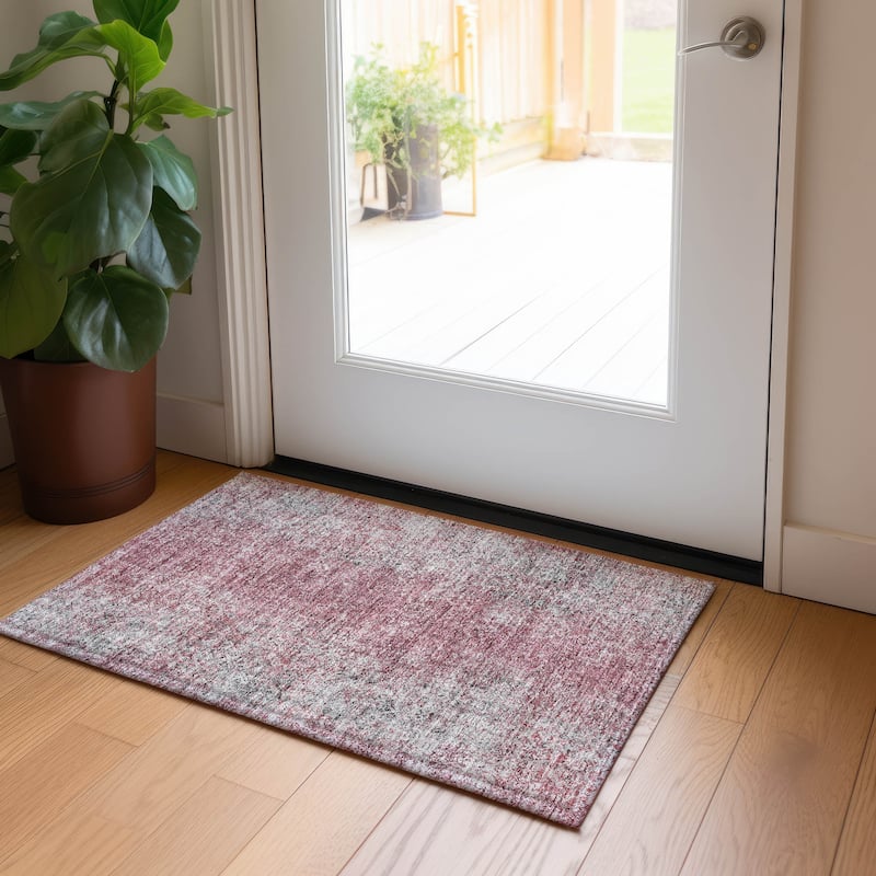 Machine Washable Indoor/ Outdoor Chantille Solid Contemporary Rug