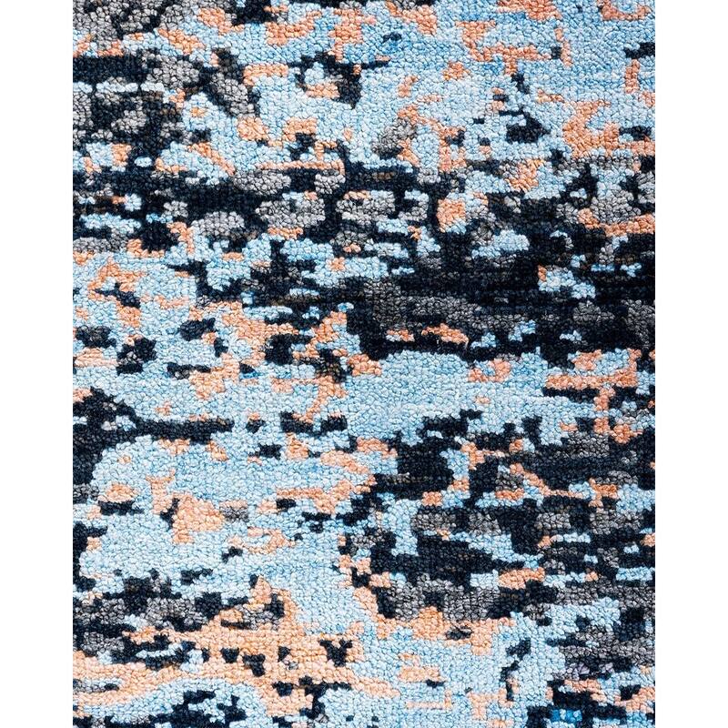 Ikat One-of-a-Kind Hand-Knotted Area Rug, Blue - 8' 2" x 10' 0"
