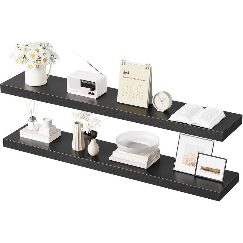 Floating Shelves, Wall Shelf Set of 2, 47.2 Inch Hanging Shelf - 7.9"D x 47.2"W x 1.5"H