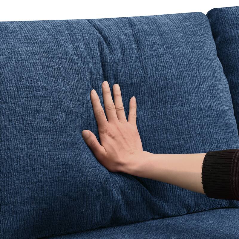 110" Chenille U-Shaped Sectional Sofa with Ottomans, Deep Seat & No Assembly Required - Modular Cloud Couch