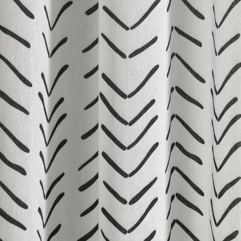 Lush Decor Hygge Modern Arrow Linen Look Window Curtain Panels Set