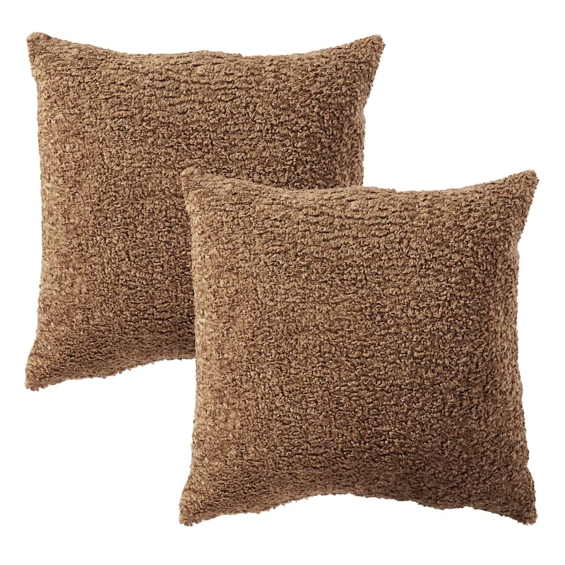 Sorra Home Indoor Soft-Textured Knife Edge Square Pillows (Set of 2)
