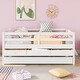 preview thumbnail 2 of 7, White Full Low Loft Bed with Drawers & Trundle