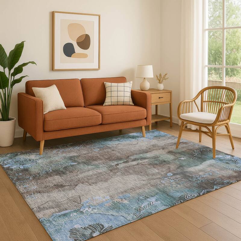 Premium Washable Super Soft Abstract Chic Mayfield Rug - Taupe - 9' x 12'