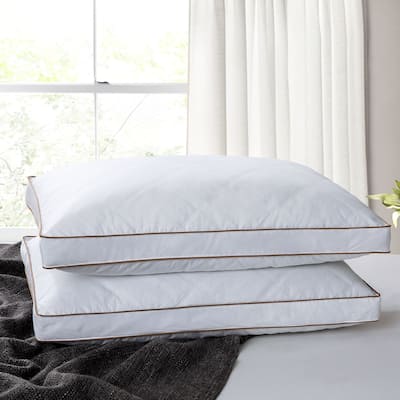Medium-Firm 2-inch Gusset Feather and Down Pillows Set of 2