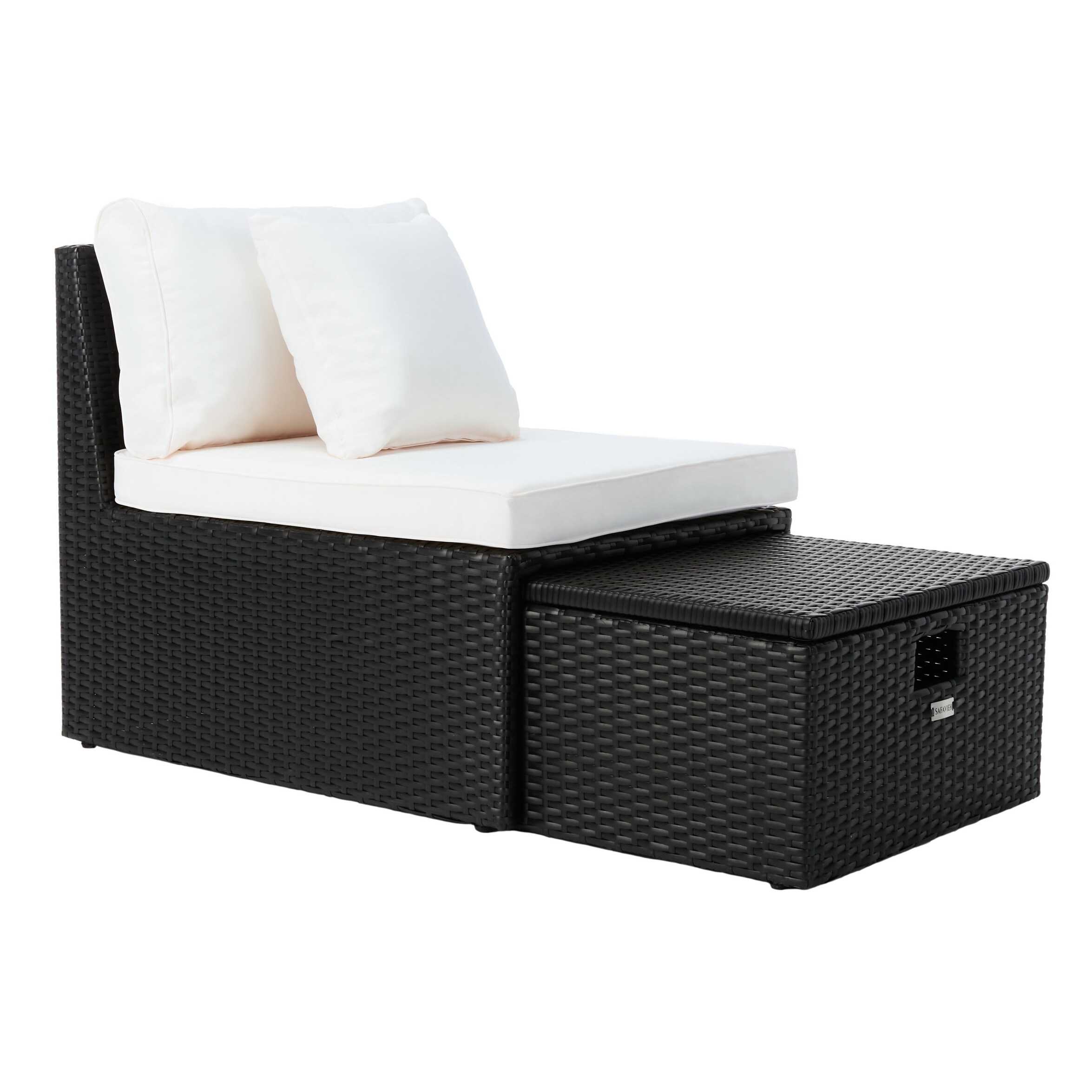 Safavieh outdoor living pramla settee with storage clearance ottoman