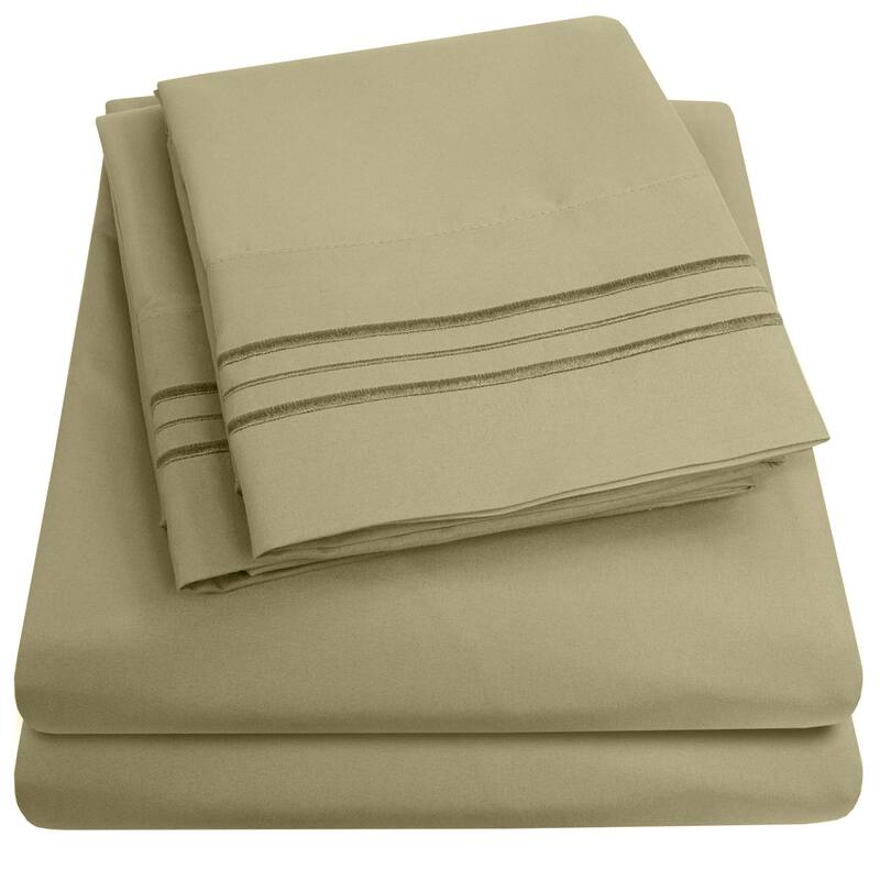 Deep Pocket Soft Microfiber 4-piece Solid Color Bed Sheet Set - Queen - Sage