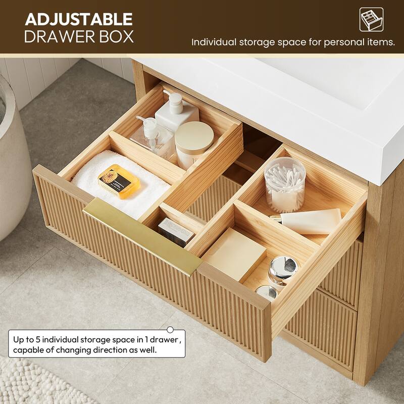 Hohhot Bath Vanity with Integrated Stone Sink Top without Mirror