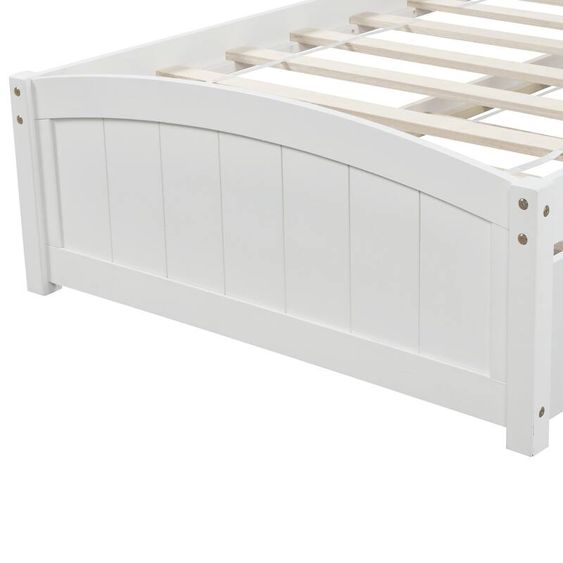 Twin Wood Frame Platform Bed with 2 Drawers