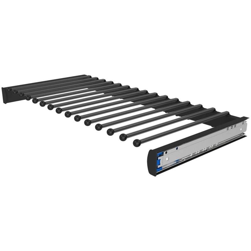 Rev-A-Shelf 30 Inch Pull Out Pant Rack with Soft Close - Black
