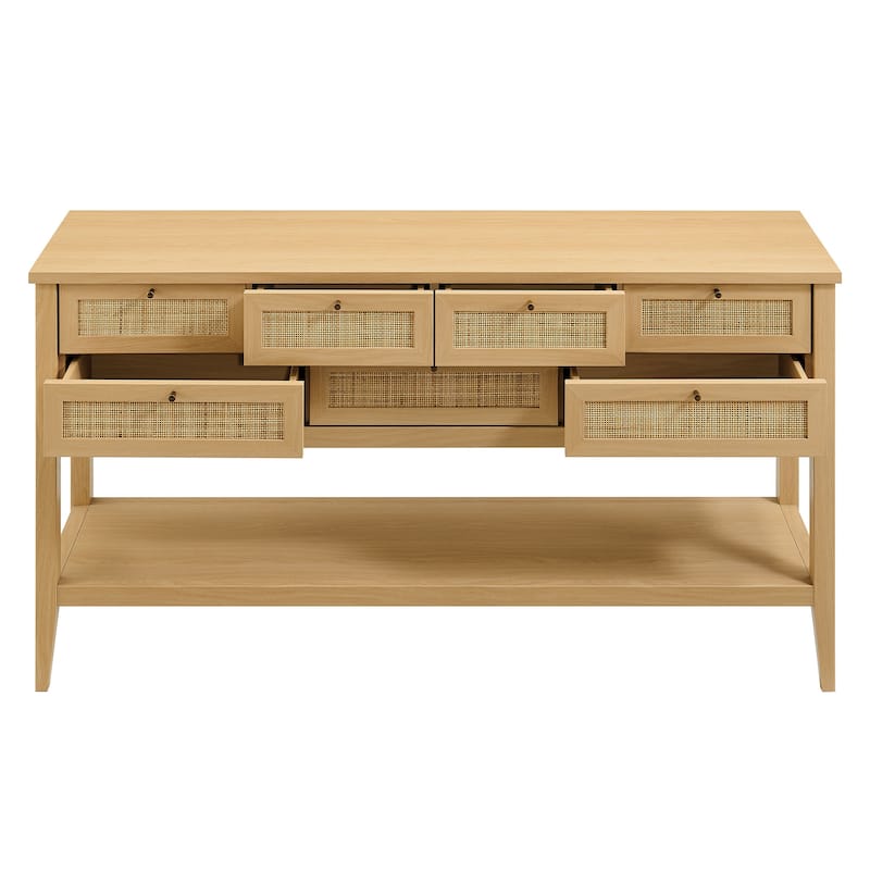 Soma 62 Inch Rattan Console Table