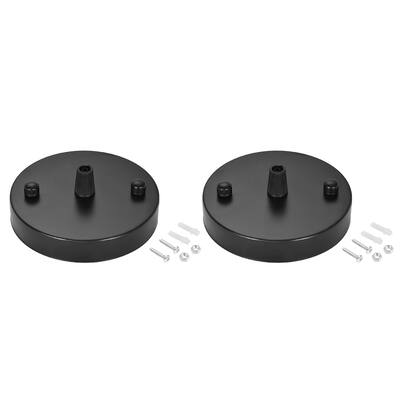 Retro Ceiling Light Canopy Kit with Cord Grip 100mm 3.9Inch 2Pcs - Black