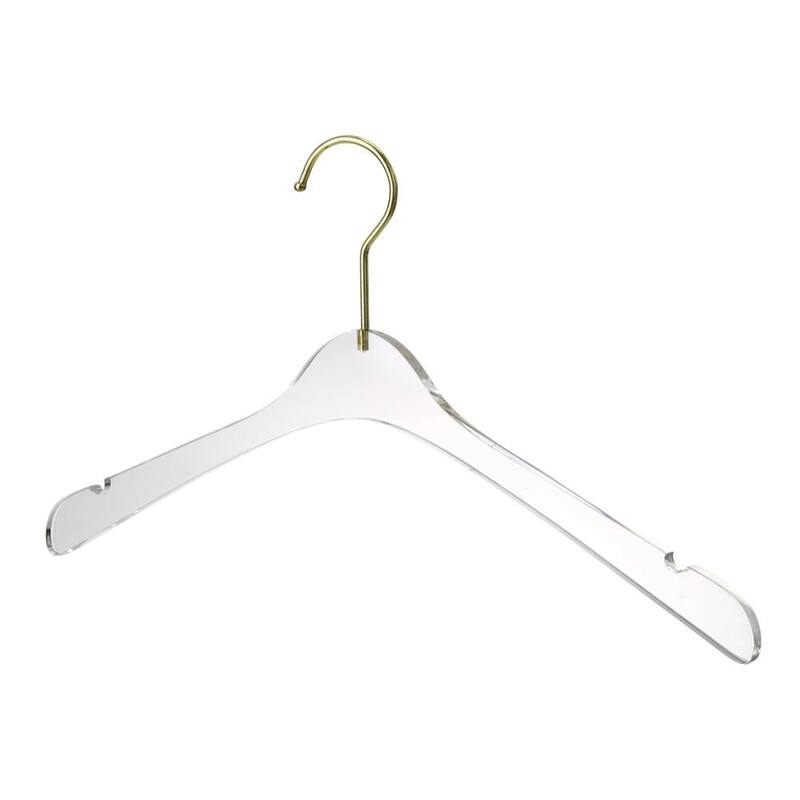 YBM Home Quality Acrylic Clear Hangers - Men - Gold ( 1 Pack)