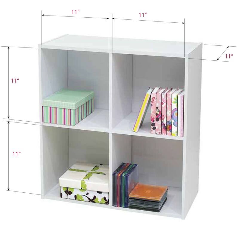 4 Cube Storage Organizer Book Shelf, Orange