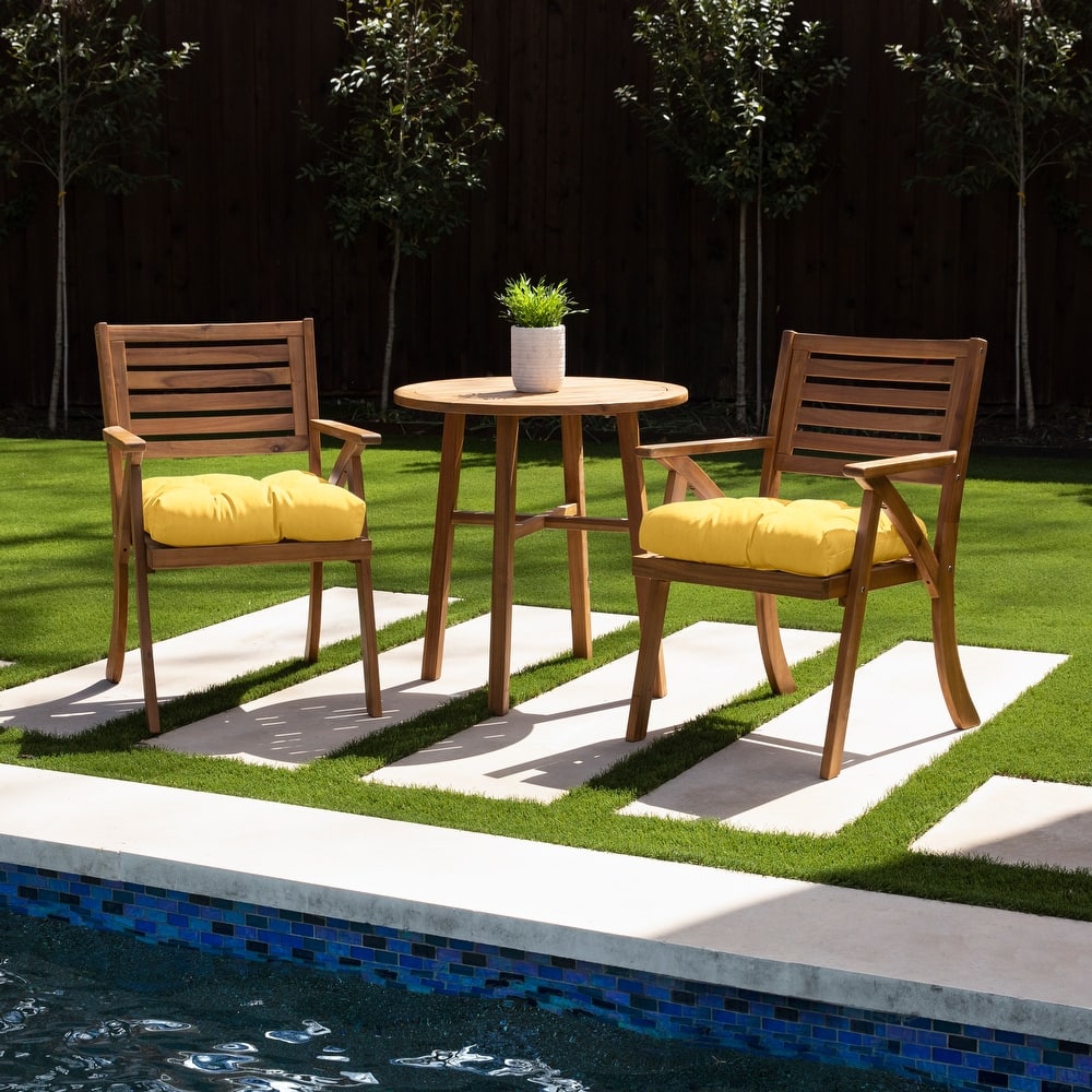 Sorra Home Tufted Chair Cushion Round U-Shaped Back 16 x 16 x 3" (Set of 2)