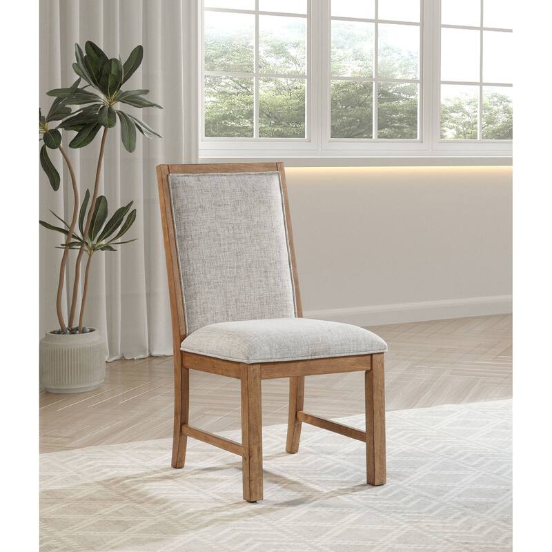 Survista Natural Brown Upholstered Dining Side Chair (Set of 2)