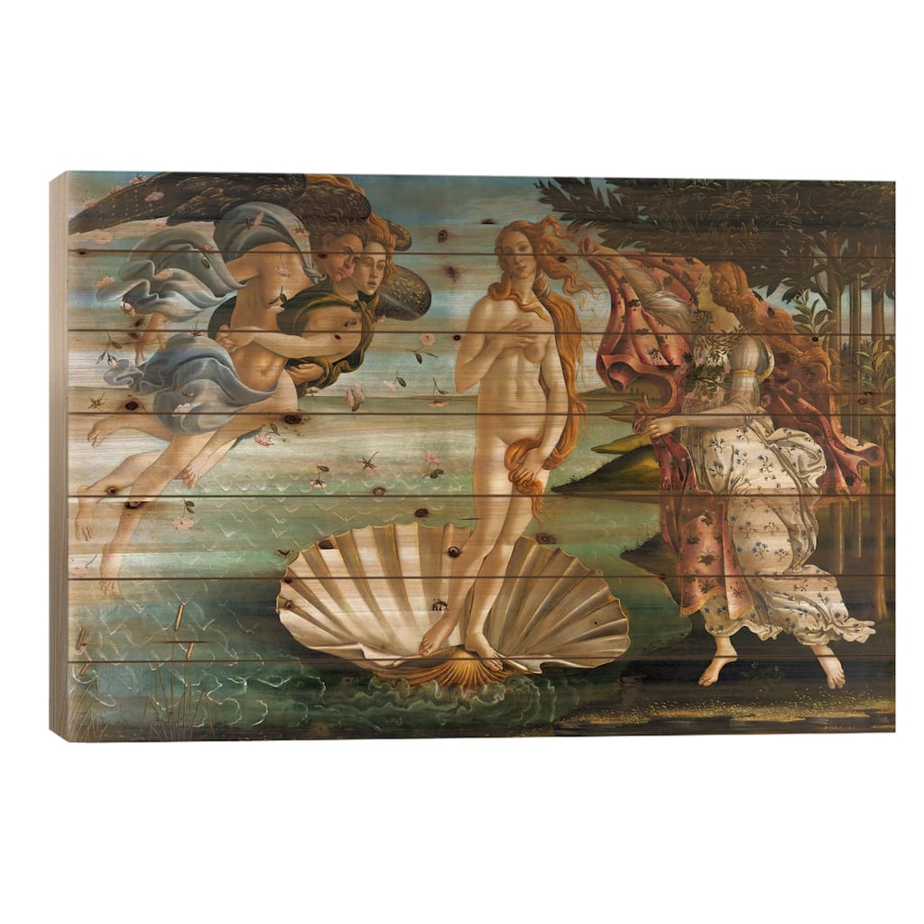 Birth of Venus Print On Wood by Sandro Botticelli - Multi-Color