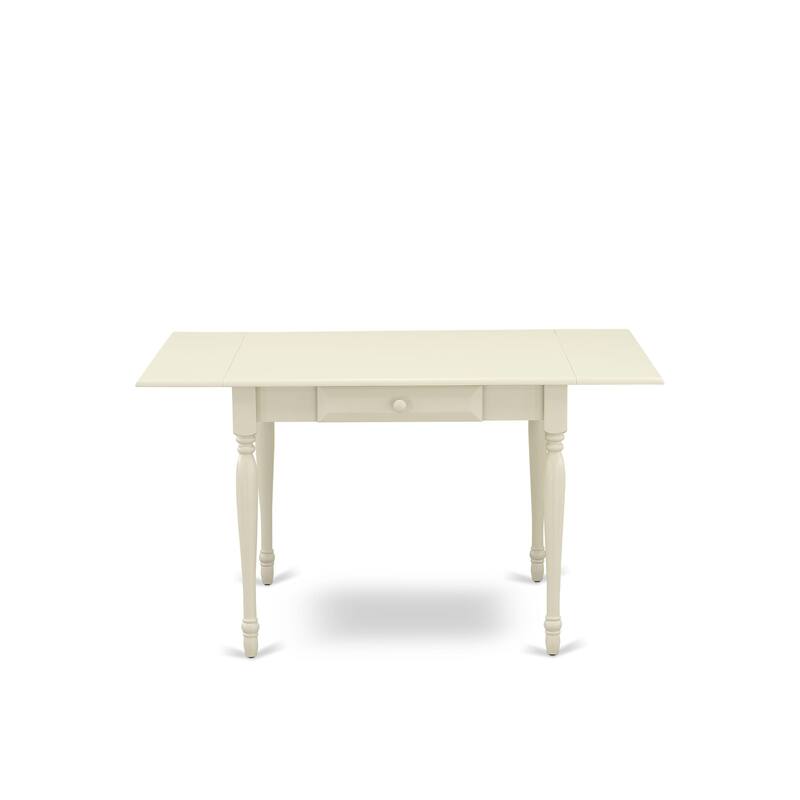 East West Furniture Dining Table Set Includes a Rectangle Kitchen Table and Parson Chairs, Linen White (Pieces Options)