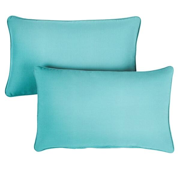 Sunbrella Canvas Aruba Corded Indoor Outdoor Pillows Set Of 2 Overstock 8701052