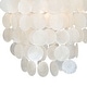 preview thumbnail 4 of 3, Elsa Satin Nickel Coastal Capiz Shell Pendant Ceiling Light - 10.5-in W x 18-in H x 10.5-in D