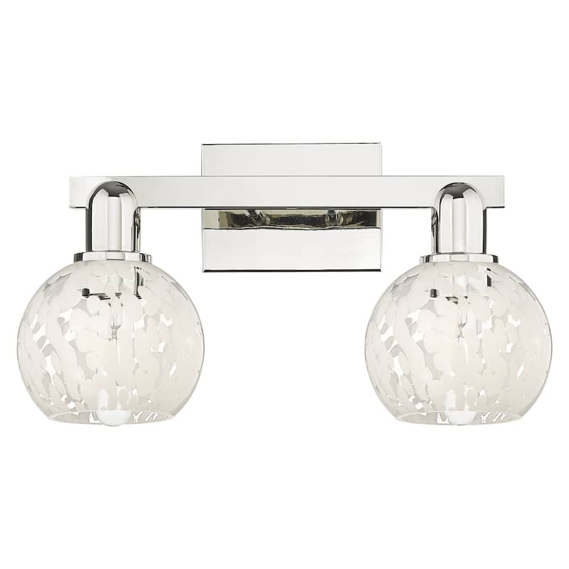 Innovations Lighting 716-2W-10-17 White Mouchette Vanity White - Polished Nickel / White Mouchette