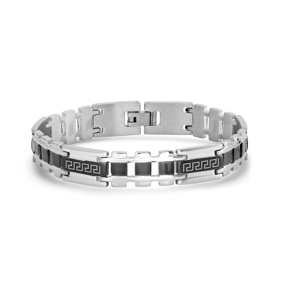 8.5 8.5 Arrow Jewelry Stainless Steel IP-Plated Multicolored Link Bracelet Polished//Satin Finish Chocolate Brown
