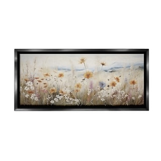 Stupell Neutral Misty Meadow Framed Floater Canvas Wall Art Design By ...