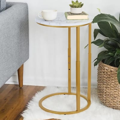 C-Shaped End Table - 15.8"D x 11.6"W x 27.4"H