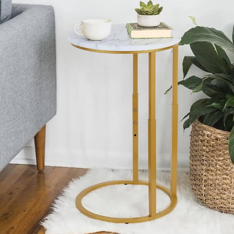 C-Shaped End Table - 15.8"D x 11.6"W x 27.4"H