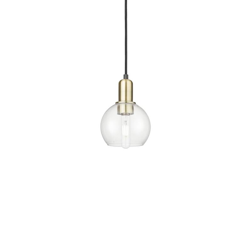 Innovations Lighting 716-1P-9-6 Athens Pendant Athens 6" Wide Mini - Black Antique Brass / Clear