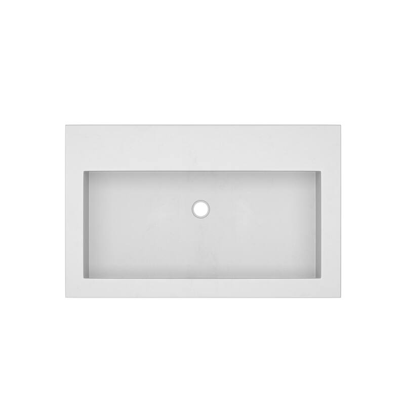 30" NativeStone Trough Drop-in Rectangular Bathroom Sink