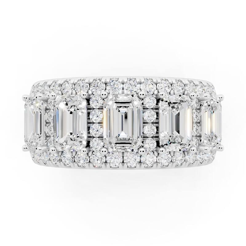 Auriya 14k Gold 3 1/2ctw Emerald Lab Grown Diamond Anniversary Ring (E-F VS)