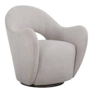 Uttermost Wander Fabric Swivel Chair - 32.75" H x 28.25" W x 33.5" D