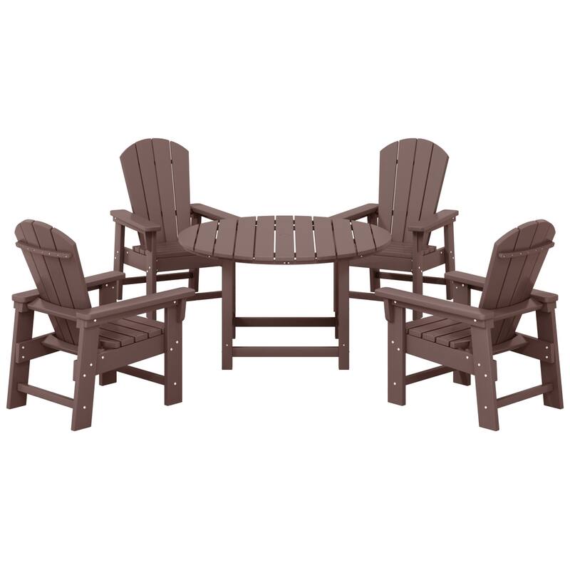 Laguna Kids Adirondack 5-Piece Round Table Dining Set - Dark Brown