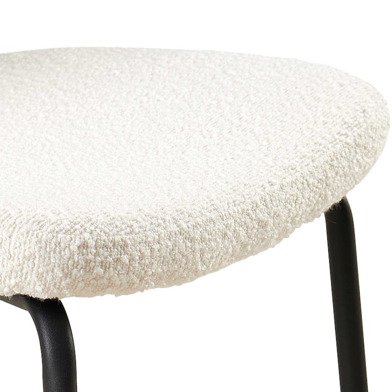Mid-Century Modern Beige Curved Backrest Dining Chairs Set of 2