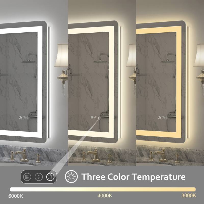 QuivaraView Frameless Front and Back LED lighted Vanity Mirror