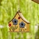 preview thumbnail 31 of 37, Glitzhome 10.5"H Distressed Solid Wood Birdhouse with 3D Flowers - 10.5"